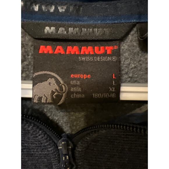 SOLD sold Mammut Darrington Men's Hooded Full Zip Jacket Dark Blue Size - Picture 2 of 7